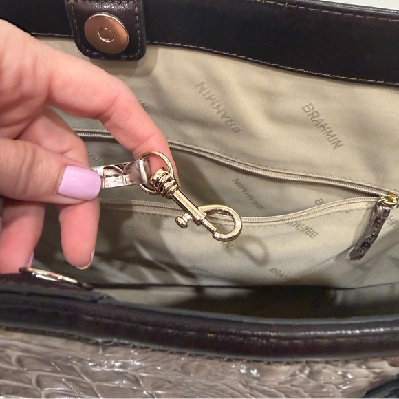 Brahmin Extra Large April Cocoa Ombre Melbourne Leather Tote - Picture 10 of 16